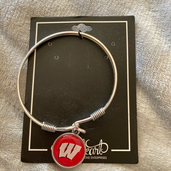silver university of wisconsin bracelet
